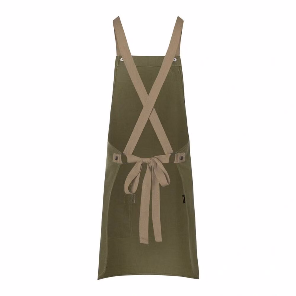 Karlowsky Urban-Look Cross Strap and Pocket Bib Apron in Bottle Green – 2