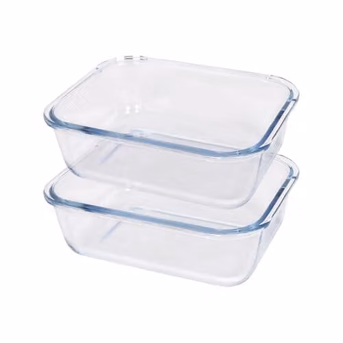 Argon Tableware Rectangular Glass Cake Dishes, Transparent, W: 17 cm, D: 12.5 cm, H: 5 cm – 1
