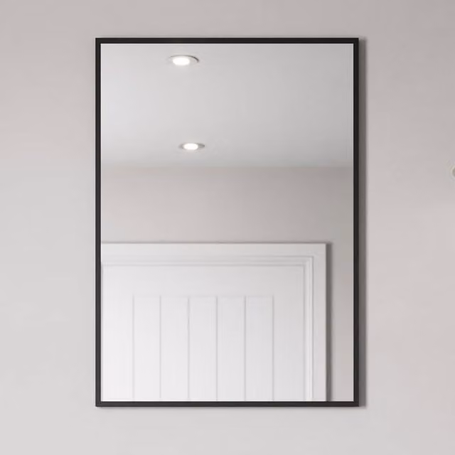 Bathwell Modern Rectangular Wall Mirror in Black