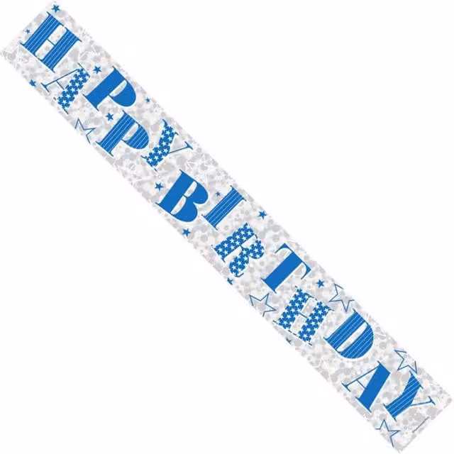 KDMD Blue Dotted Happy Birthday Hanging Pennant Banner Pack of 12