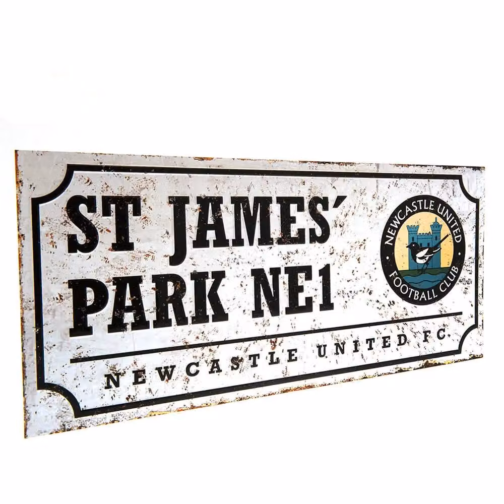 Newcastle United FC Retro Metal Hanging Street Sign in Black – 2
