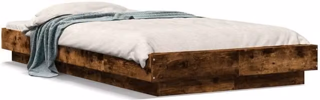 Berkfield Home Smoked Oak Bed Frame in Brown, W/D/H: 90 x 200 cm – 1