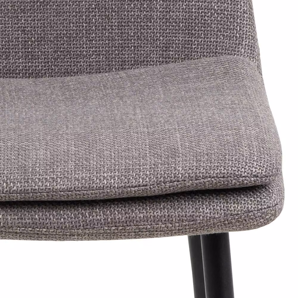 Wyld Haus Set of 4 Mosslight Grey Fabric Upholstered Dining Chairs with Black Metal Frame – 4