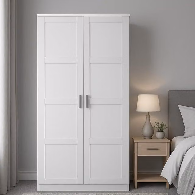 Home Treats White Wooden Modern Bedroom Furniture Set for Adults