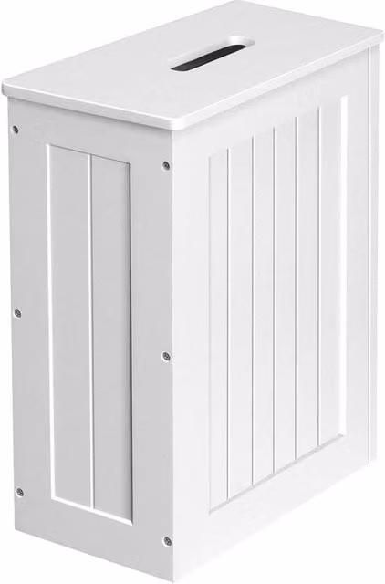 FORGEVIO White Slimline Shaker Freestanding Toilet Cleaning Tidy Box
