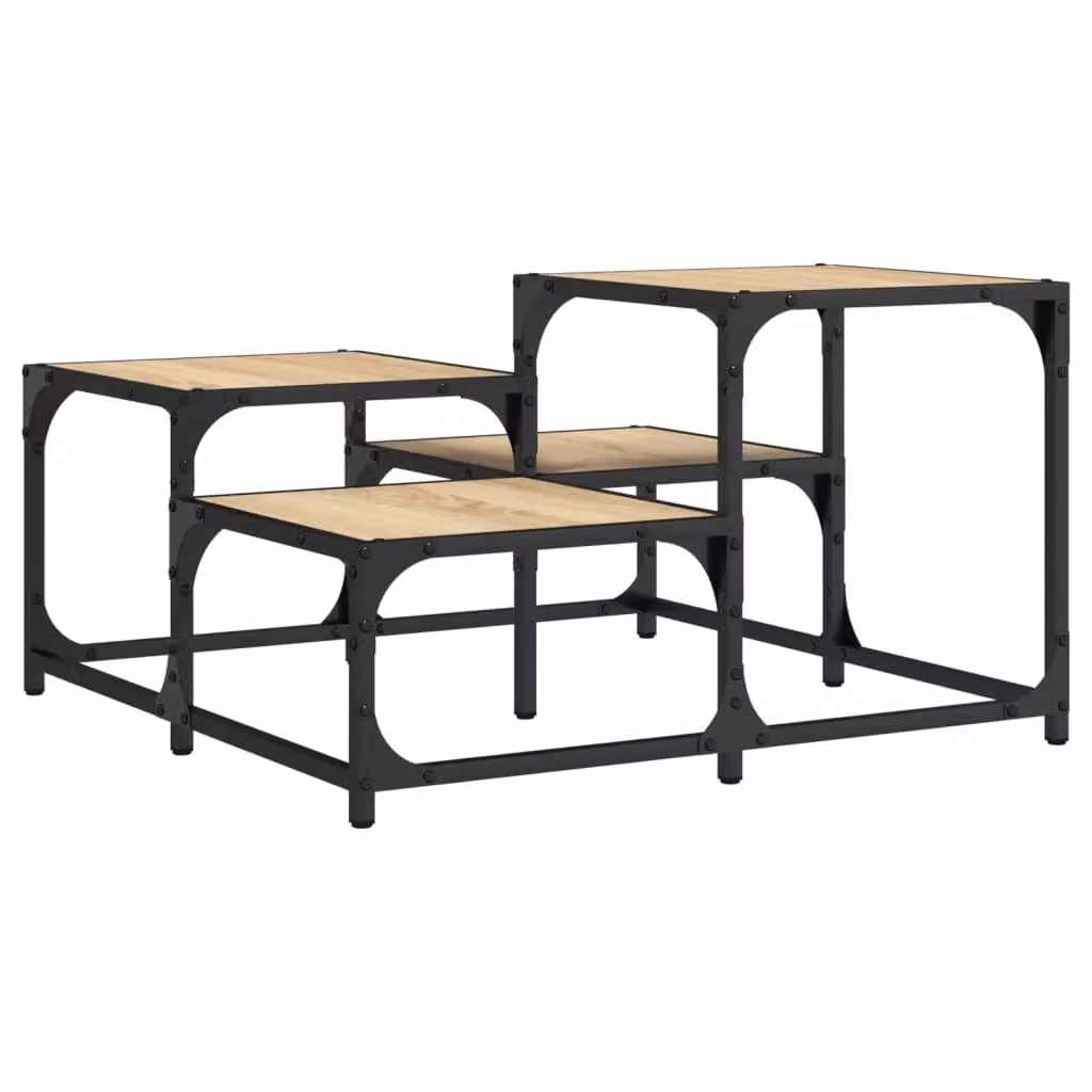 Berkfield Home Sonoma Oak Coffee Table in Brown, W/D/H: 68 x 68 x 40 cm – 2