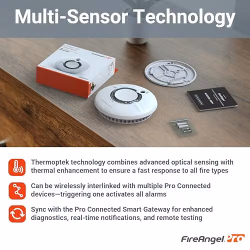 FireAngel FP2620W2-R Pro Connected Interlinked Smoke Alarms, White, 10 Year Battery – 4