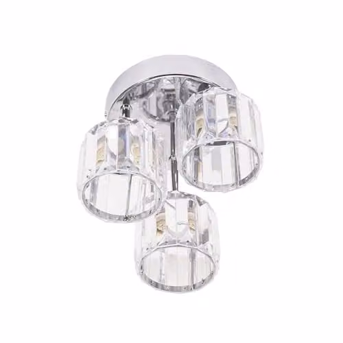 ValueLights Chrome 3 Way Drop Ceiling Light Fitting with Transparent Glass Shades