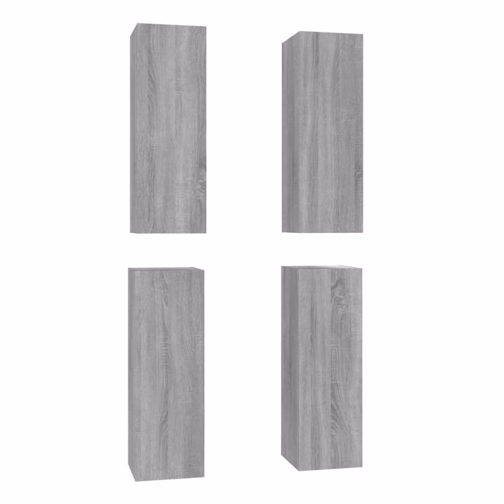 Berkfield Home Set of 4 Modern TV Cabinets in Grey Sonoma, W/D/H: 30.5 x 30 x 90 cm – 2