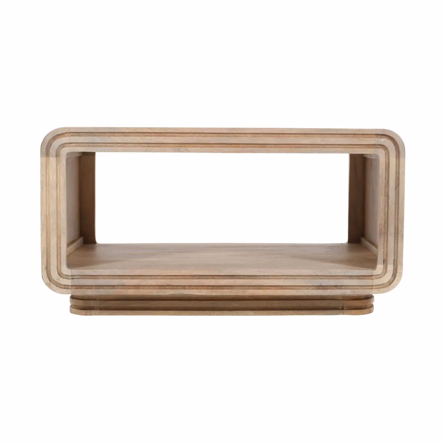IH Design Paloma Rectangular Carved Mango Wood Coffee Table in Brown