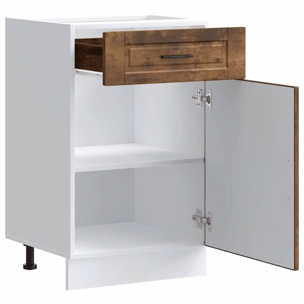 Berkfield Home Porto Smoked Oak Kitchen Base Cabinet in Brown – 4