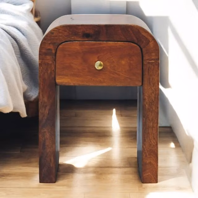 Artisan Furniture Mini Darcy Mango Wood Nightstand in Brown