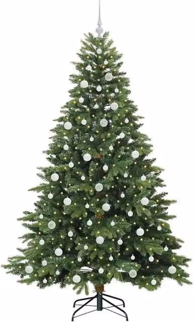 Berkfield Home Beautiful Artificial Christmas Tree with 300 Warm White LEDs, Green, Height: 210 cm – 1