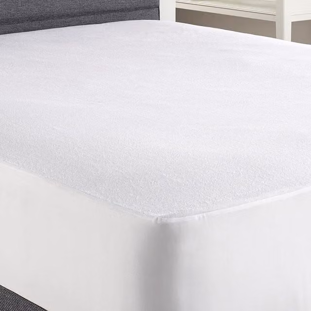 OHS Waterproof Mattress Topper Bed Protector, White, W: 140 cm, L: 200 cm
