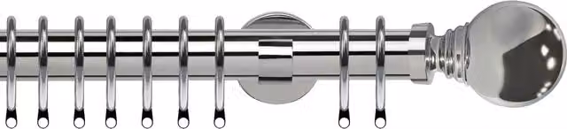 Terrys Globe 35mm IDC Metal Curtain Pole in Chrome