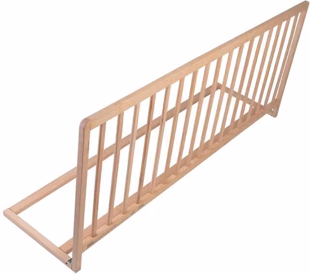 Safetots Foldable Wooden Bed Guard in Natural Wood, W/H: 140 x 60 cm