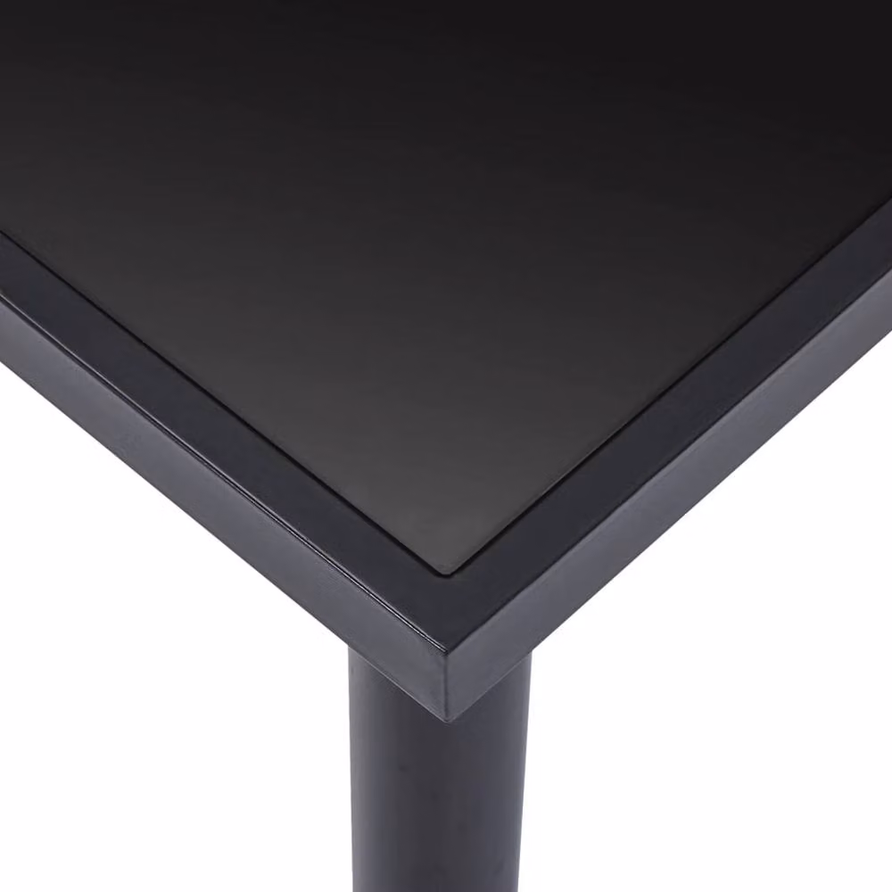 Berkfield Home Modern Rectangular Dining Table in Black with Tempered Glass, W/D/H: 160 x 80 x 75 cm – 2
