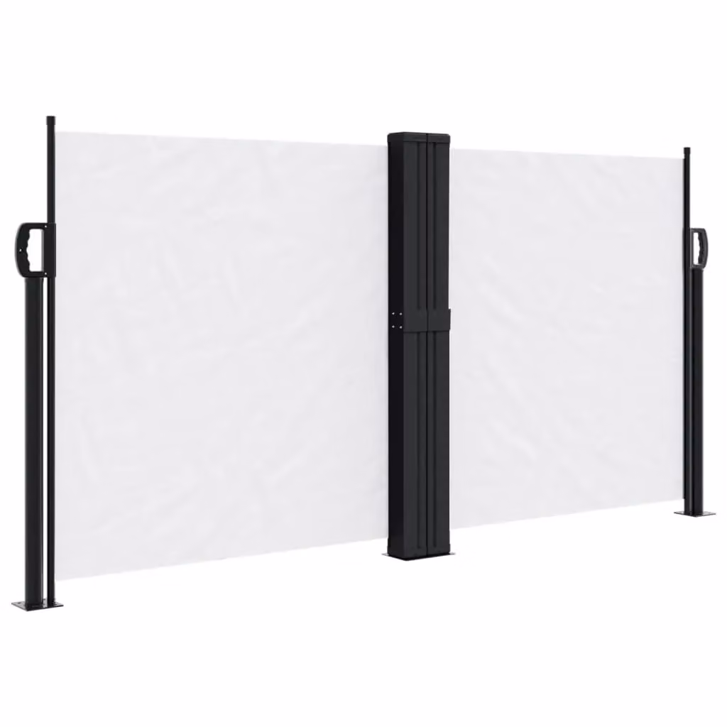 Berkfield Home Retractable Side Awning in White, Manual Pull, Polyester and Metal, W/H: 120 x 600 cm – 2