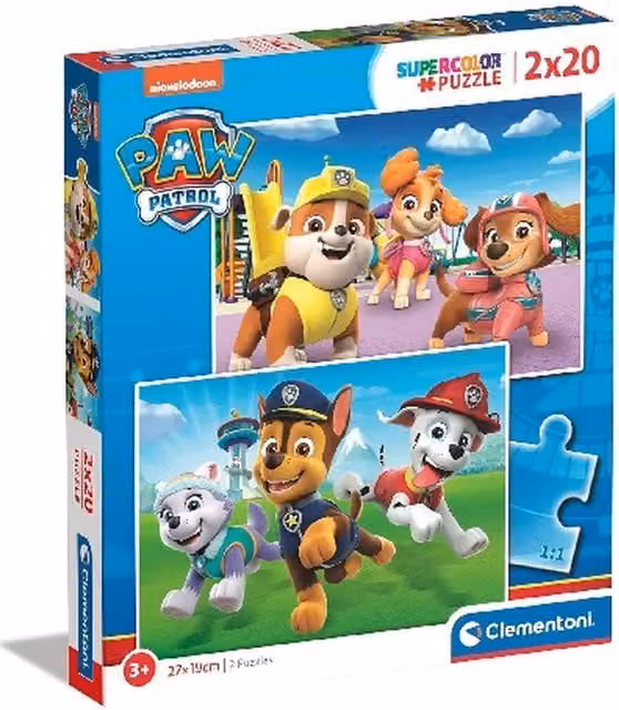 Clementoni Paw Patrol 2 x 20 Piece Character Jigsaw Puzzle Set, Multicolour