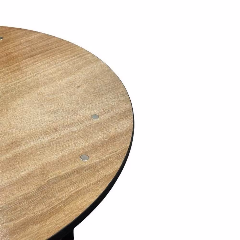 FORGEVIO Round Folding Wooden Table in Brown for Two Adults, Diameter: 60 cm – 3