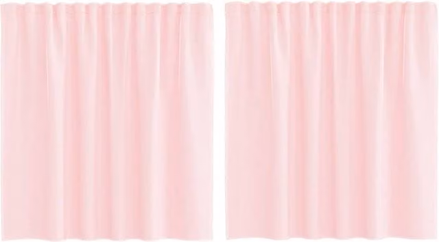 Berkfield Home Pink Voile Fabric Panel Curtains with Tabs, 2 Pack, W: 140 cm, H: 140 cm