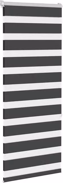 Berkfield Home Elegant Zebra Blind in Black, Polyester, W: 60 cm, H: 150 cm