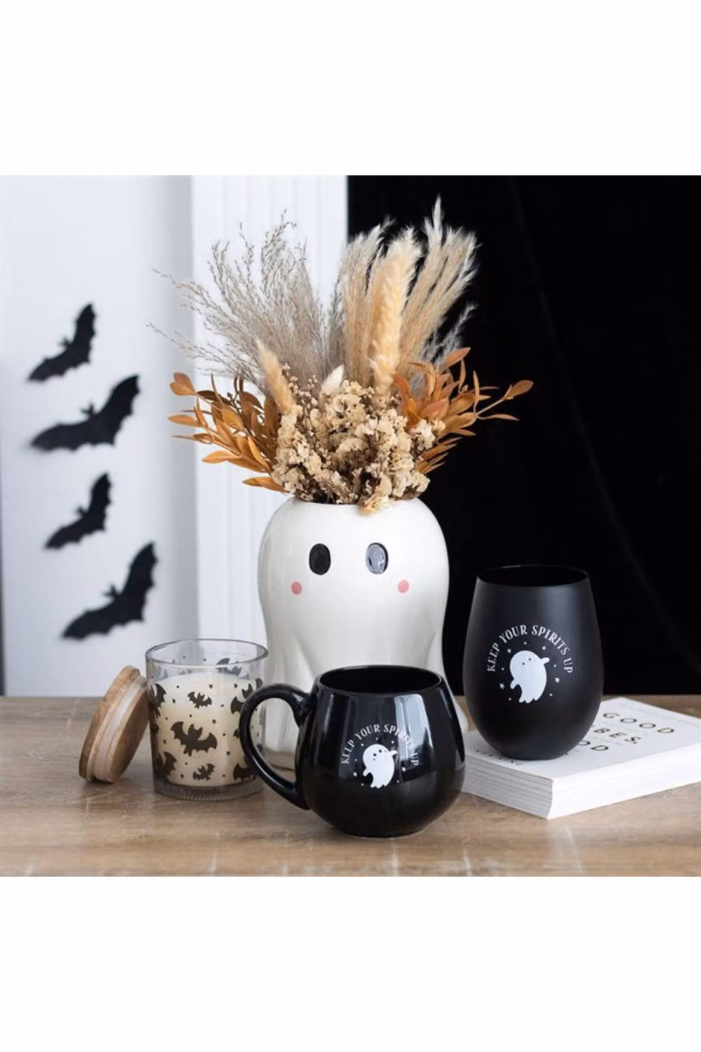 KDMD Sweet Ghost Ceramic Flower Vase in White for Halloween and Autumn Tabletop Decor – 3