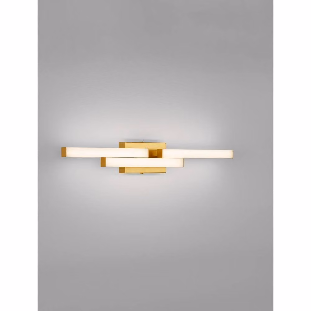 Netlighting Atom Gold LED Bathroom Over Mirror Light, 14W, 1342lm, IP44, 4000K – 2