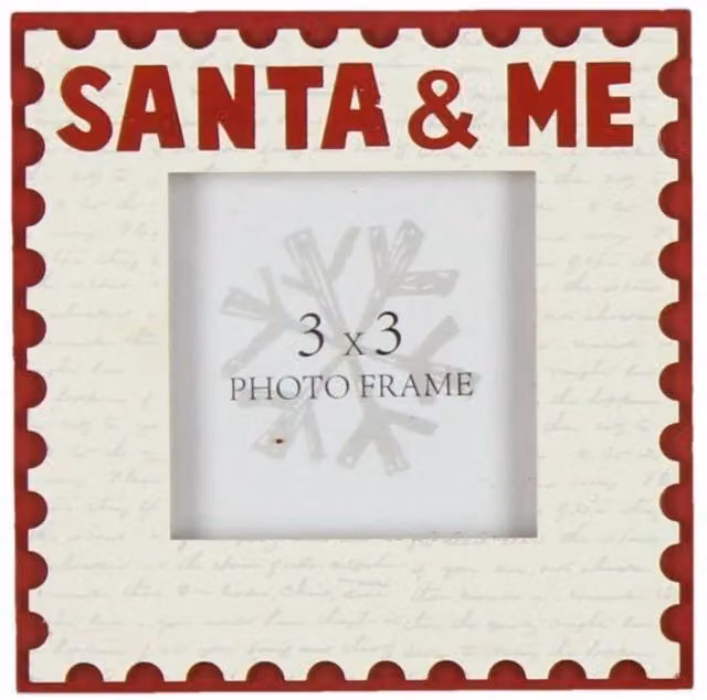 KDMD Santa and Me by Juliana MDF Photo Frame Set, 2 Pack, Cream/Beige/White