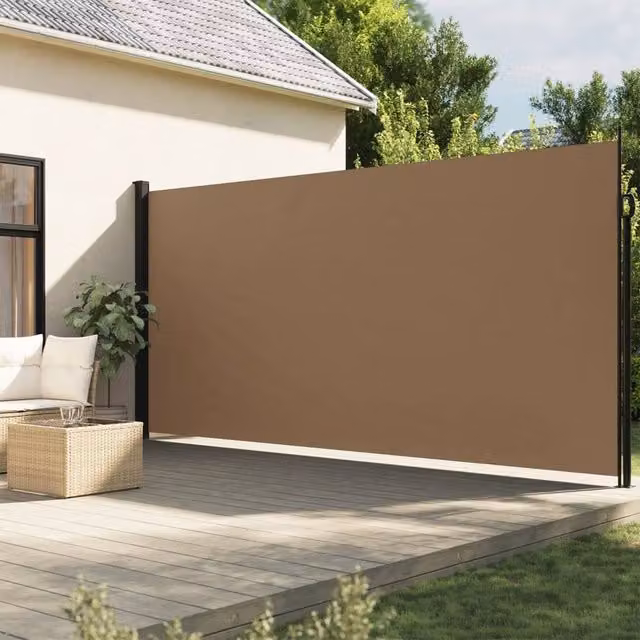 Berkfield Home Retractable Side Awning in Taupe, W/H: 500 x 220 cm