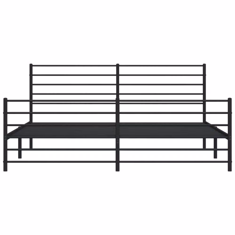 Berkfield Home Metal Bed Frame with Headboard and Footboard in Black, 200 x 200 cm – 3