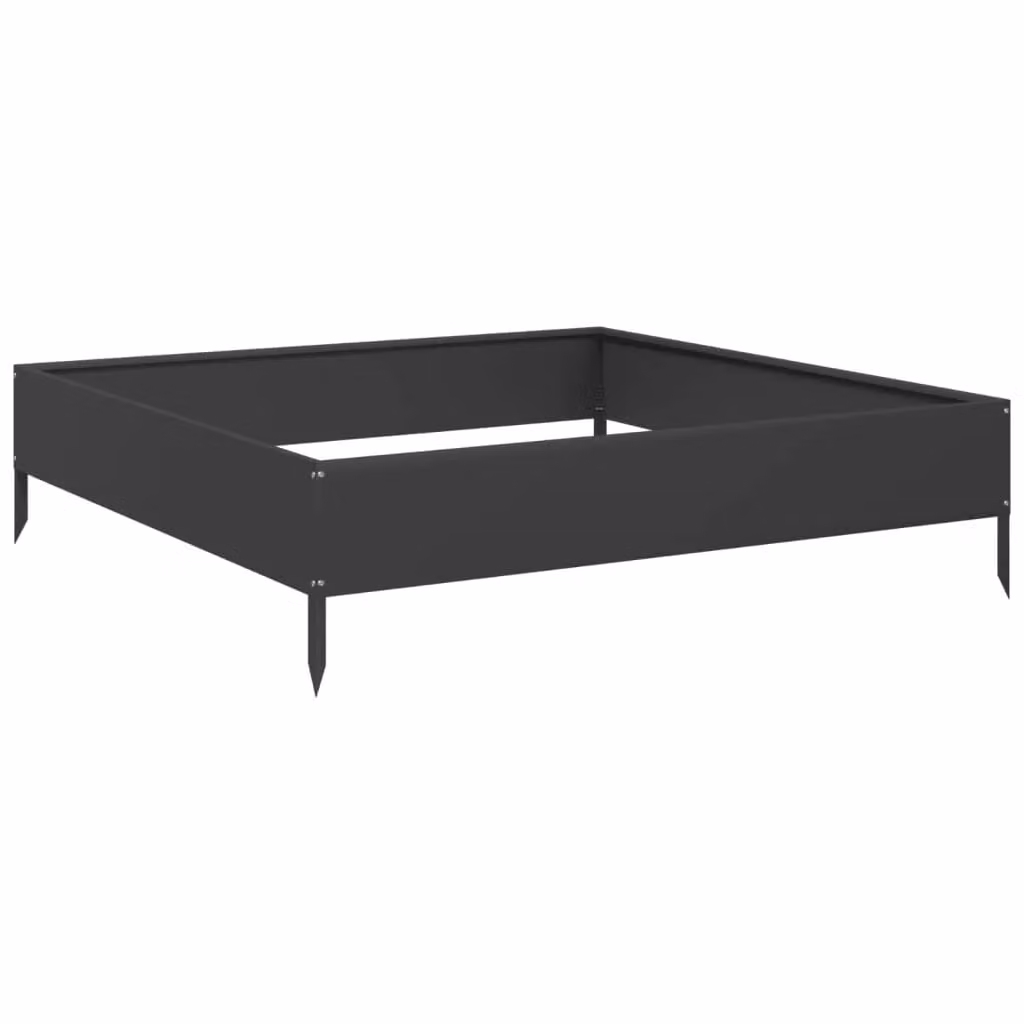 Berkfield Home Garden Black Steel Raised Bed W/D/H: 100 x 100 x 26 cm – 2