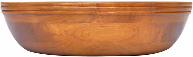 Berkfield Home Solid Teak Wood Basin in Brown, Diameter: 40 cm, Height: 10 cm – 1