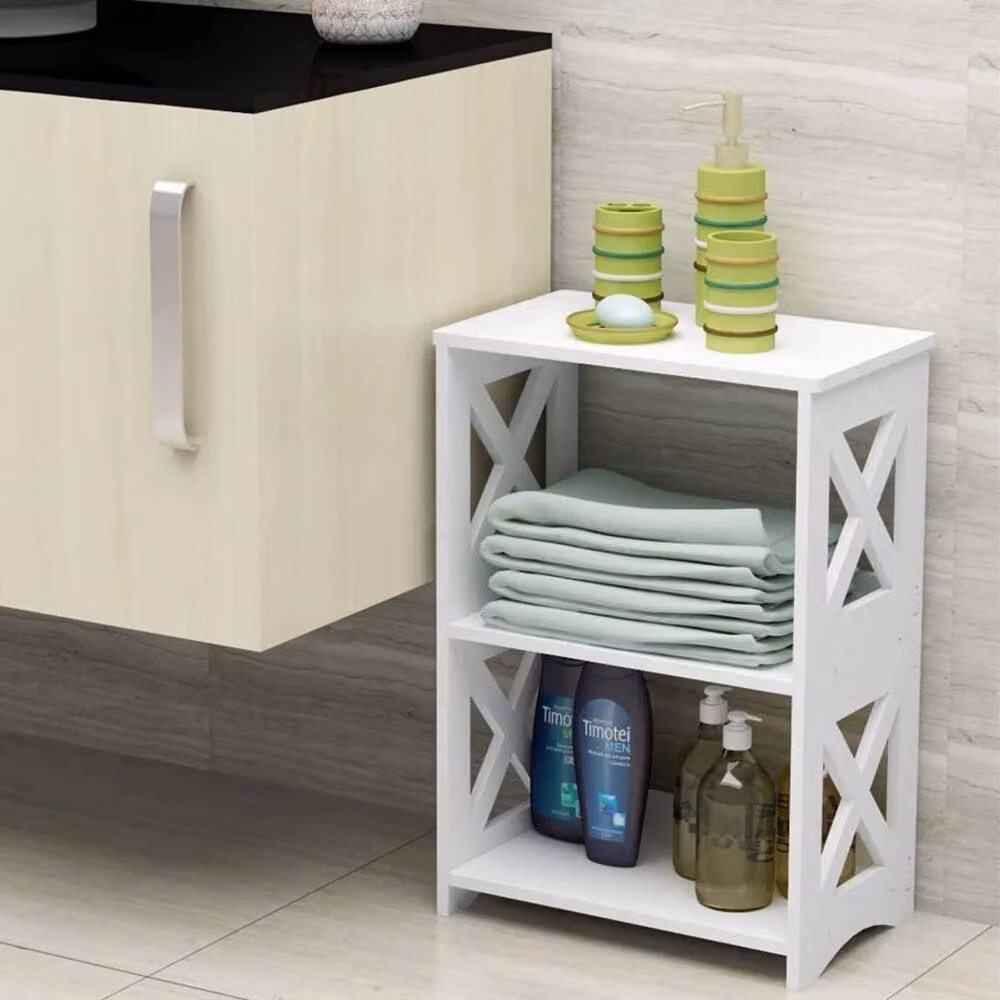 VOGREX Small Side Table with Storage, White Bedside Nightstand and Sofa End Table – 5