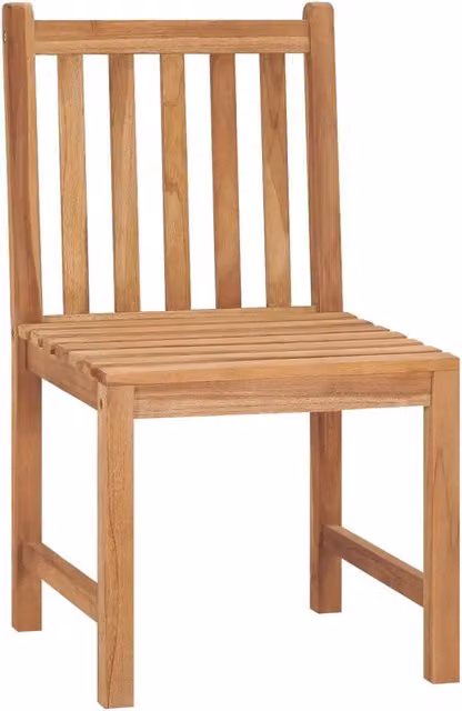 Berkfield Home Set of 2 Lacquered Solid Teak Wood Garden Chairs in Brown