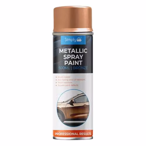 Simply Brands Metallic Bronze Acrylic Spray Paint, 500ml, Quick Drying and Weatherproof