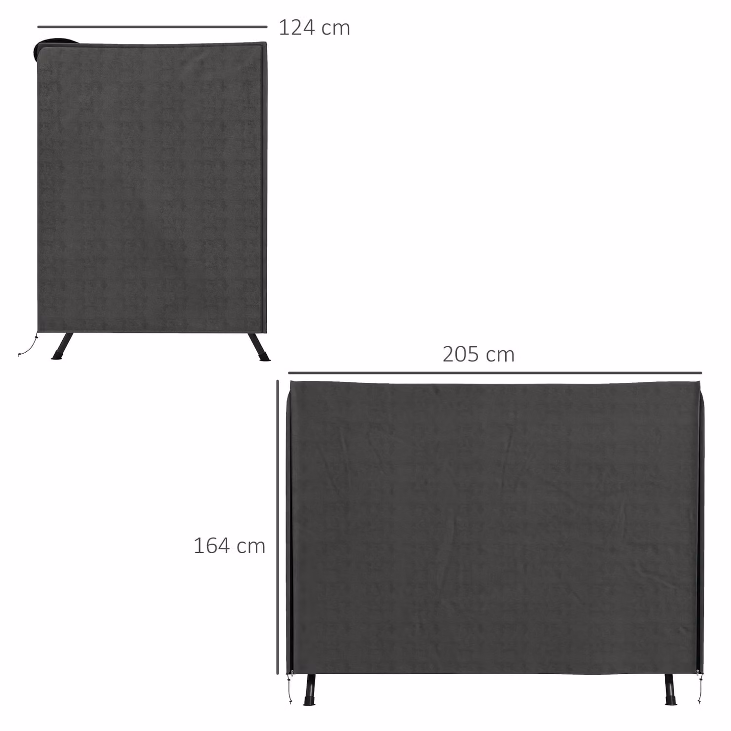 Outsunny Waterproof Oxford Patio Swing Shelter in Grey, W/D/H: 205 x 164 x 164 cm – 3