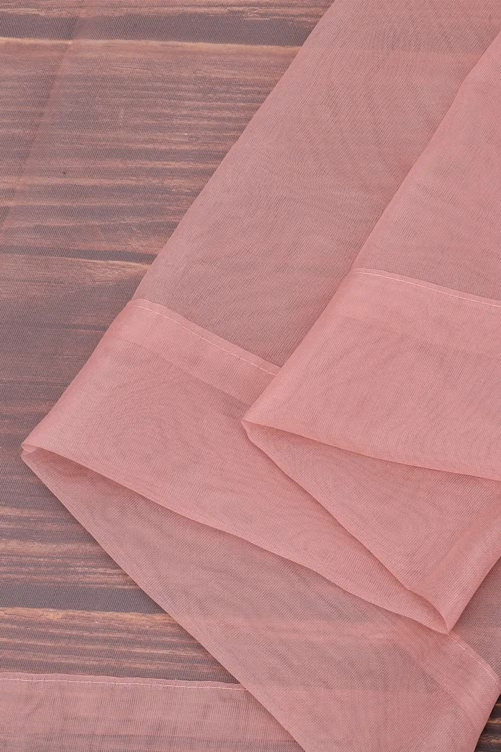 Neel Blue Semi-Transparent Voile Curtain Pair in Rose, Width: 140 cm, Height: 220 cm – 2