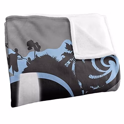 LOGOVISION Avatar The Last Airbender Blue, Black and White Kanji Super Soft Microfibre Throw Blanket W/D/H: 152 x 127 cm – 2