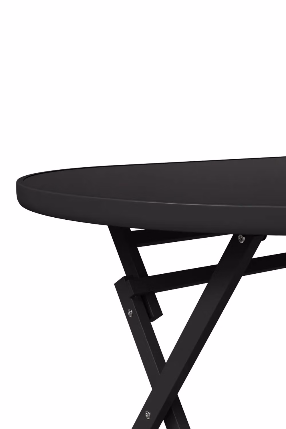 Living and Home Black Metal Outdoor Folding Garden Table with Umbrella Hole – 4
