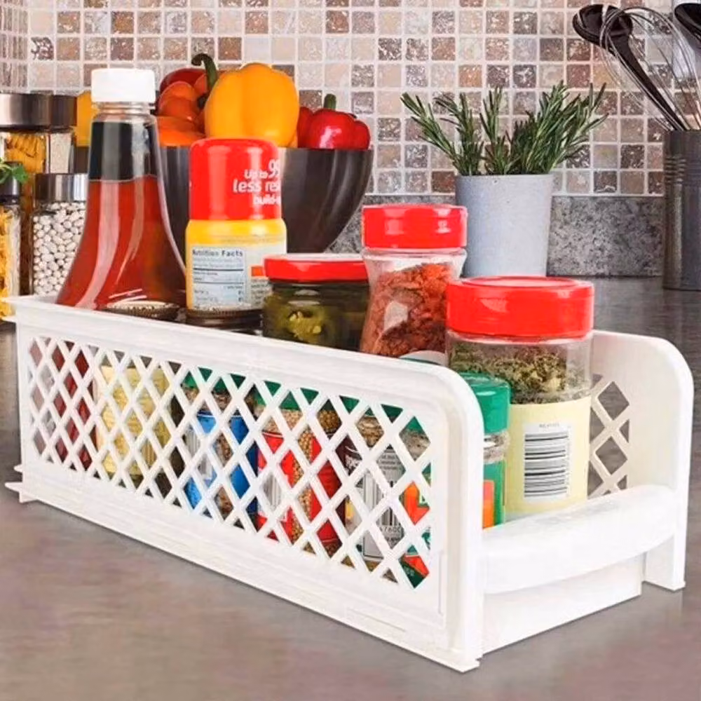 PAWNORA Stackable 2 Tier White Mesh Plastic Storage Basket – 2