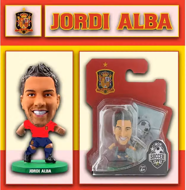 SoccerStarz Jordi Alba Spain Home Kit Red 5cm Mini Figure