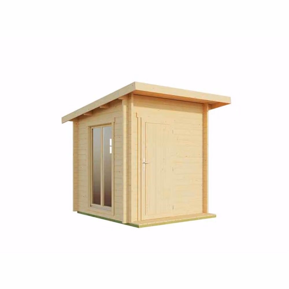 Lasita Maja Ltd Abisko Log Cabin Garden Room and Home Office in Beige, W: 278.1 cm, D: 240 cm, H: 233.7 cm – 2