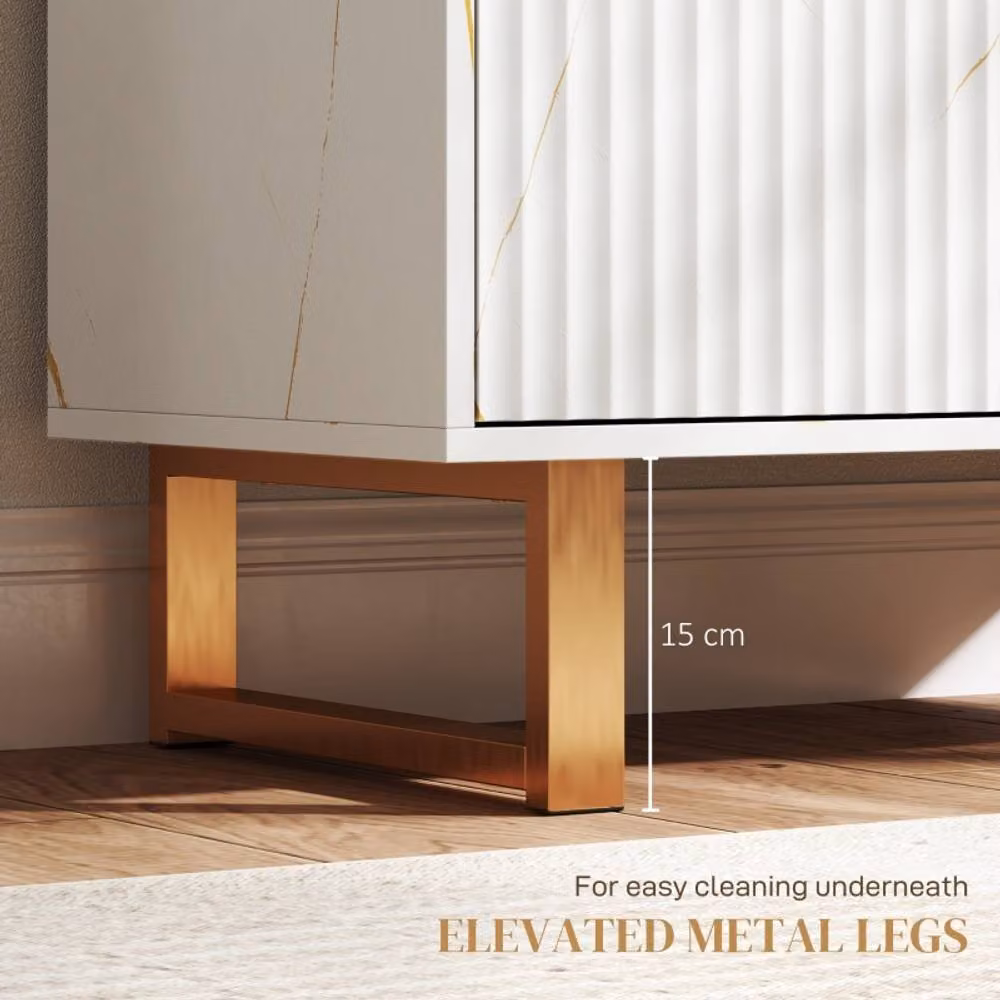 STILVORA Modern White and Gold Sideboard with Storage – 4