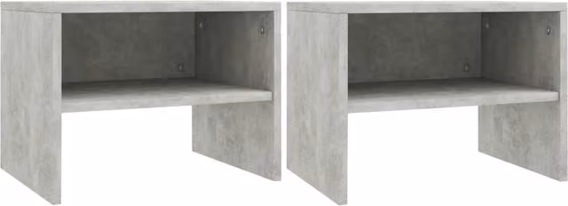Berkfield Home Set of 2 Bedside Cabinets in Concrete Grey, W/D/H: 40 x 30 x 30 cm