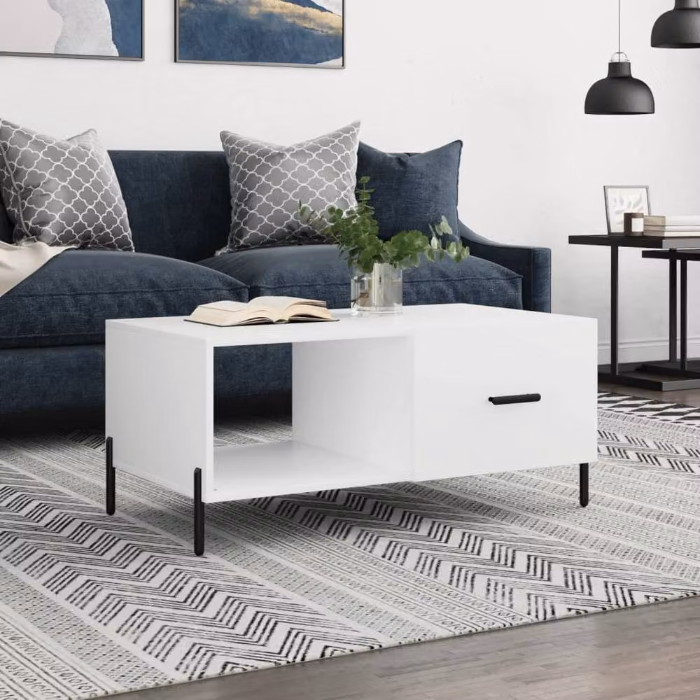 Berkfield Home Modern White Rectangular Coffee Table with Lift Mechanism, W/D/H: 90 x 50 x 40 cm – 2