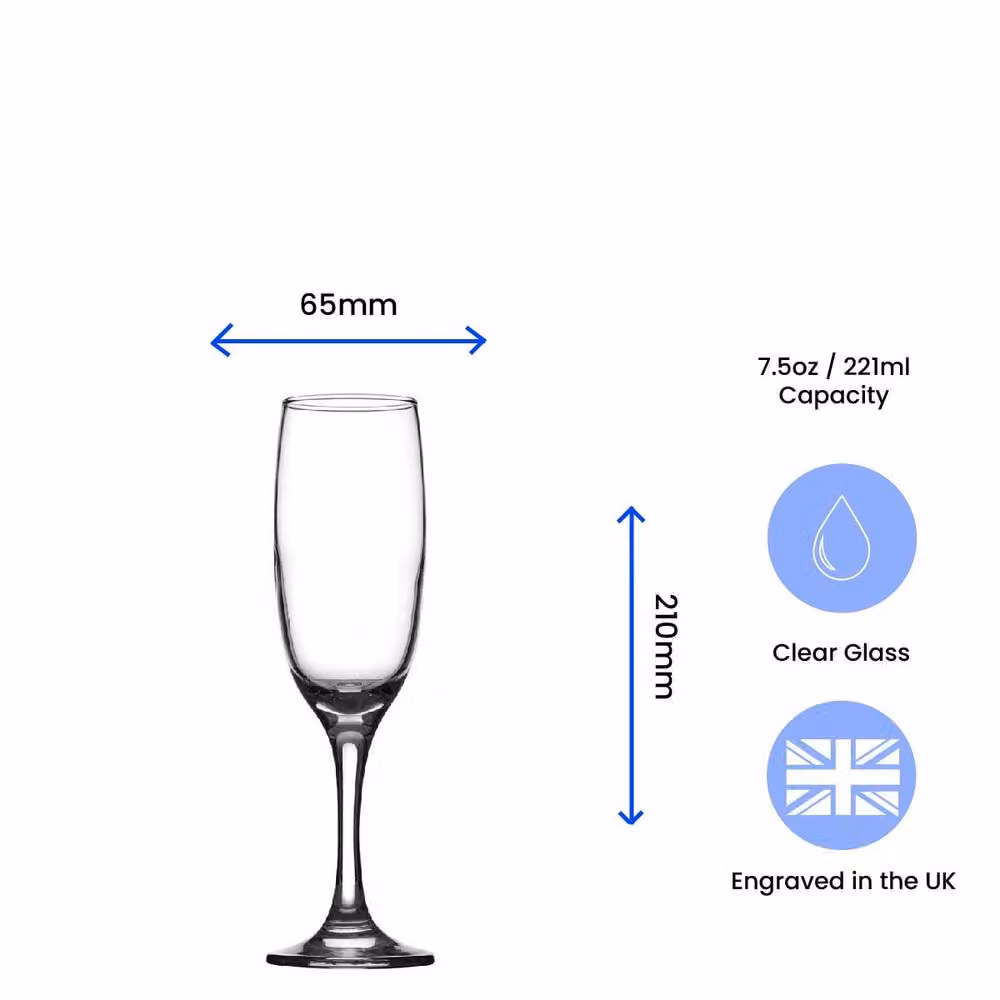 Uniqueful Personalised Anniversary Champagne Flute Glass for Couples in Transparent – 2