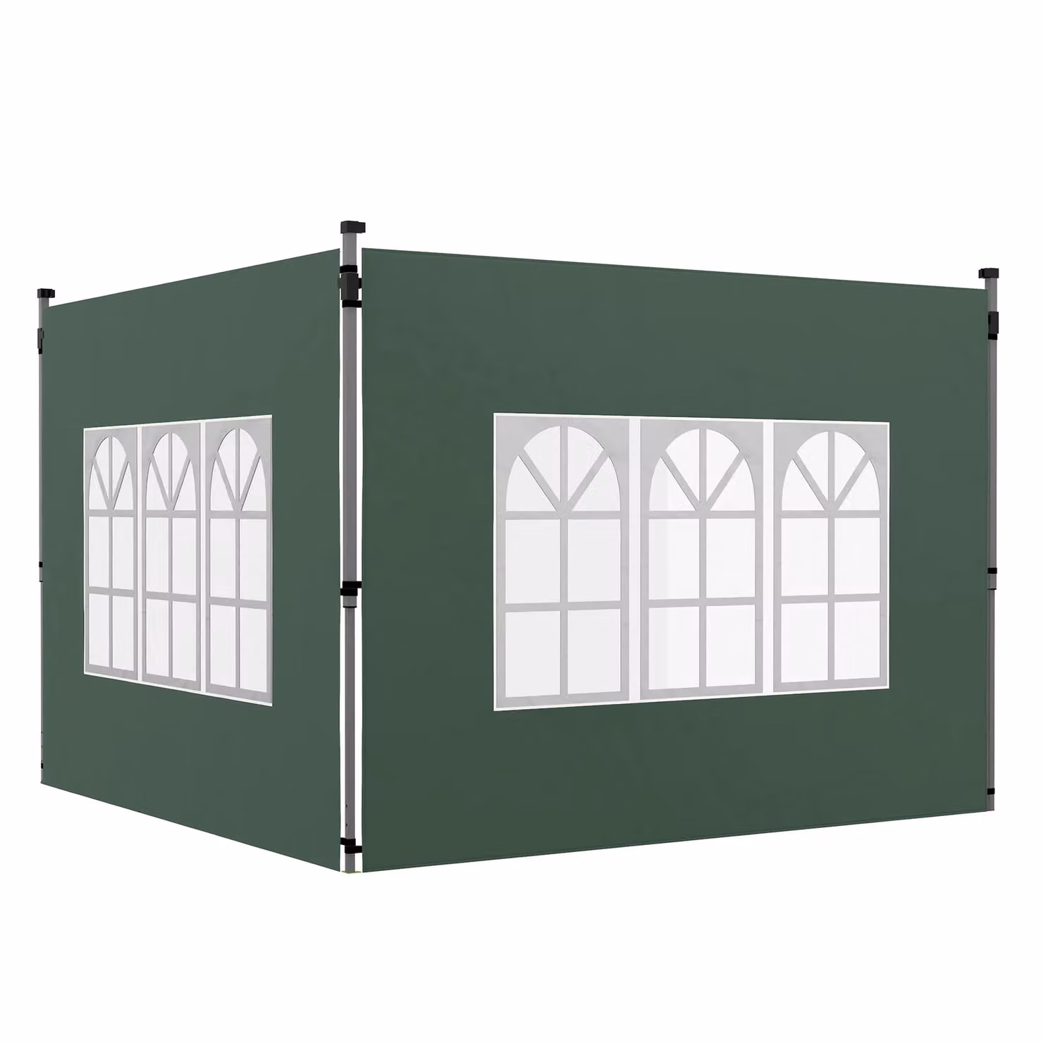 OUTSUNNY Green Polyester Gazebo Side Panels for 3x3m or 3x4m Pop Up Gazebos, 2 Pack – 2