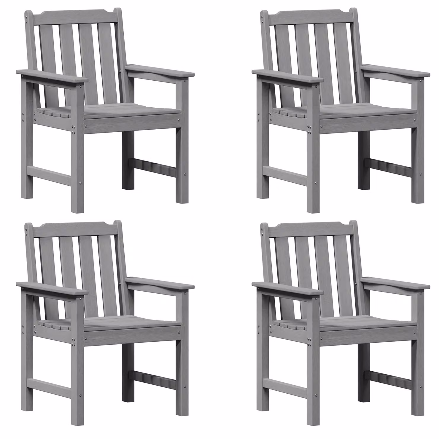 Berkfield Home Set of 4 Modern Garden Dining Chairs in Light Grey, W/D/H: 55.5 x 50 x 88 cm – 2