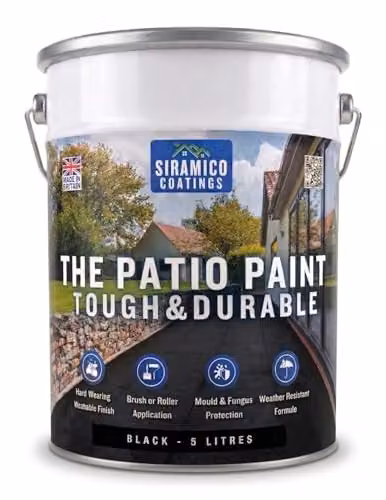 SIRAMICO COATINGS The Patio Paint, Black, 5 Litre, Water-Based Mould-Resistant Dispersion for Patios, Walkways and Walls – 1